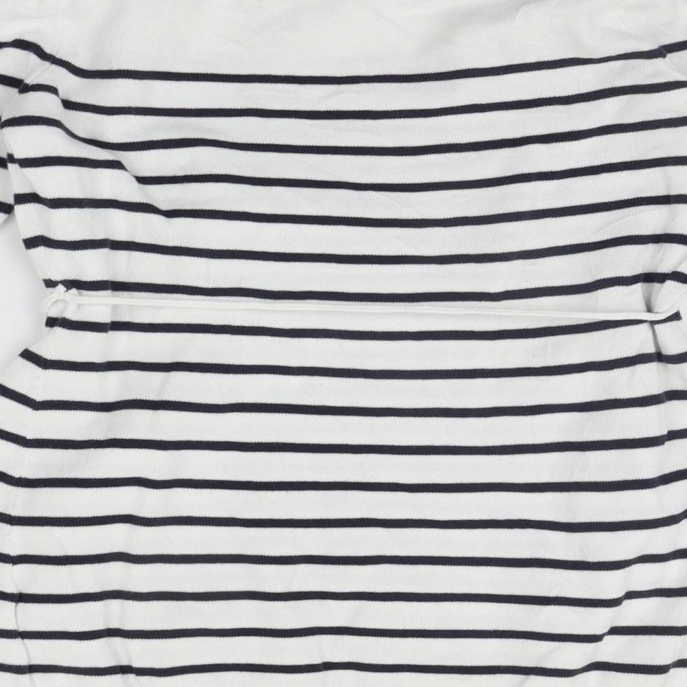 H&M Womens White Striped  Pullover Jumper Size S
