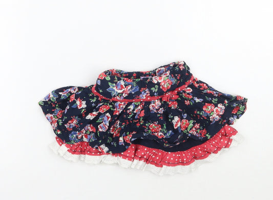 Cheeky monkey Girls Blue Floral  A-Line Skirt Size 9-12 Months
