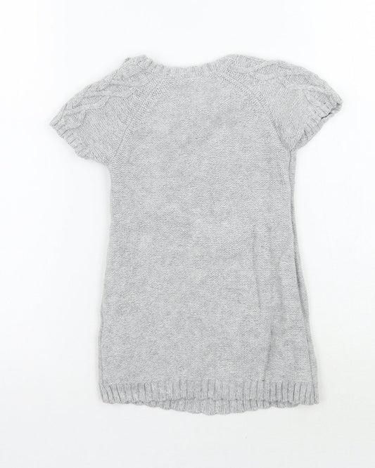 H&M Girls Grey   Pullover Jumper Size XS