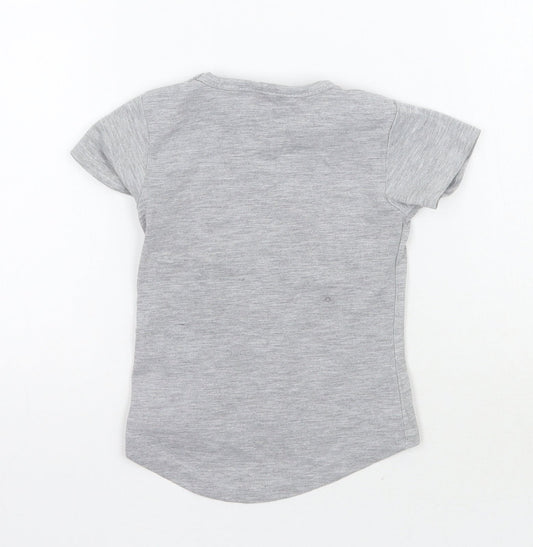 JEJ Boys Grey Animal Print  Basic T-Shirt Size 2-3 Years