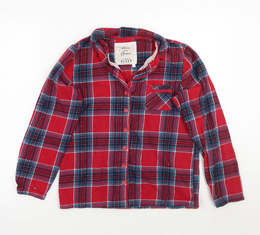 Debenhams Womens Red Check  Top Pyjama Top Size 10