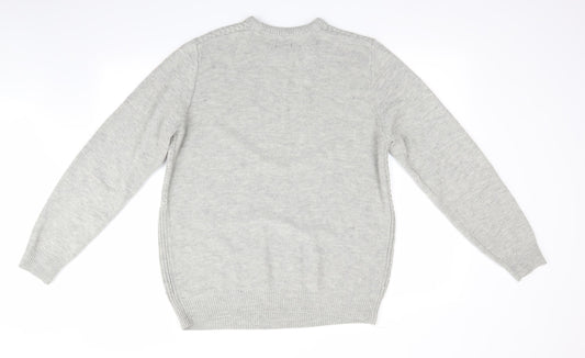Boston Crew Mens Grey   Pullover Jumper Size M