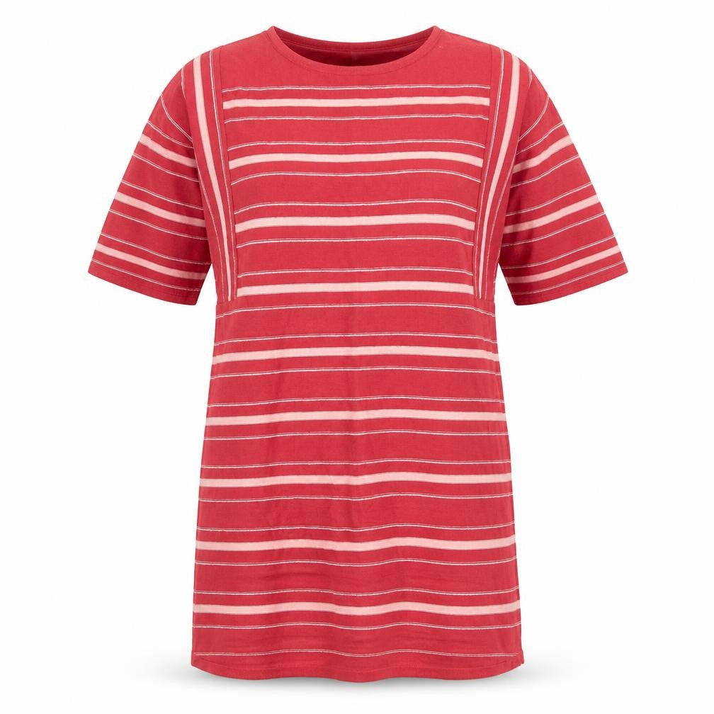Mosoon Womens Orange Striped  Jumper Dress  Size L  - Dark Terracotta & Beige stripe