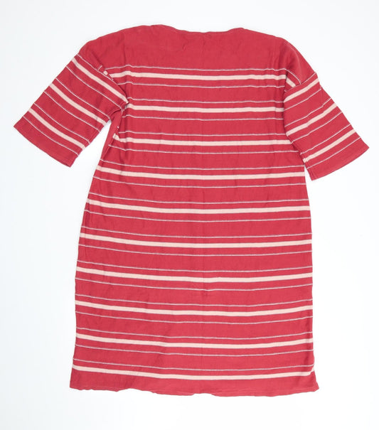 Mosoon Womens Orange Striped  Jumper Dress  Size L  - Dark Terracotta & Beige stripe