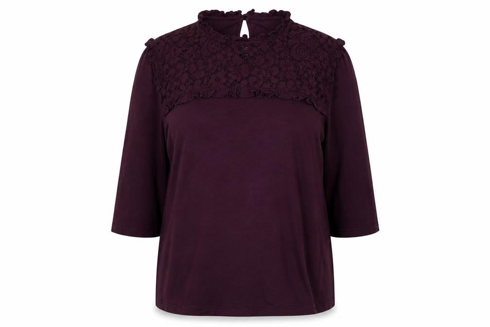 Henry Holland Womens Purple   Basic Blouse Size 16  - Lace Detail