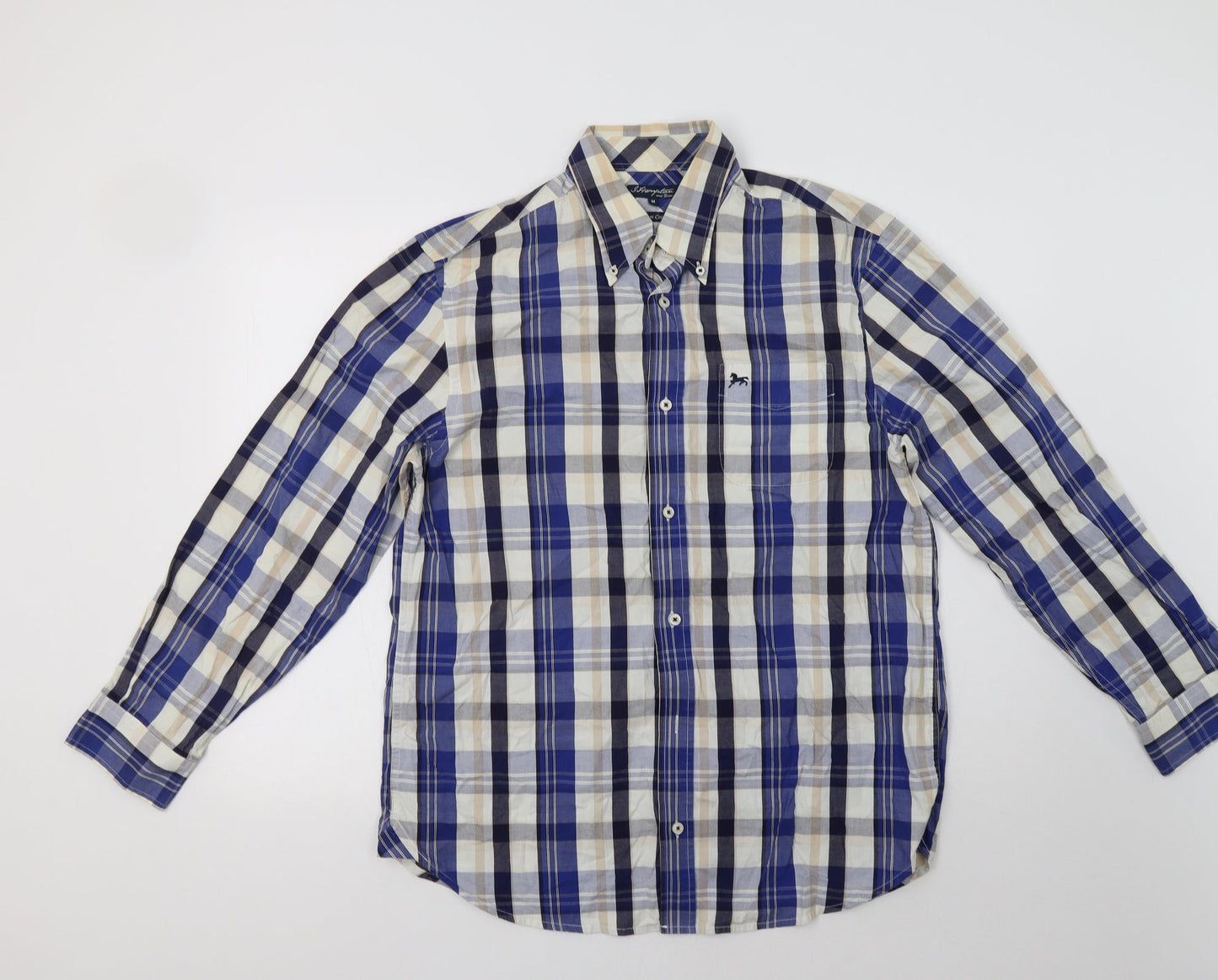 Matalan Mens Blue Check   Button-Up Size M