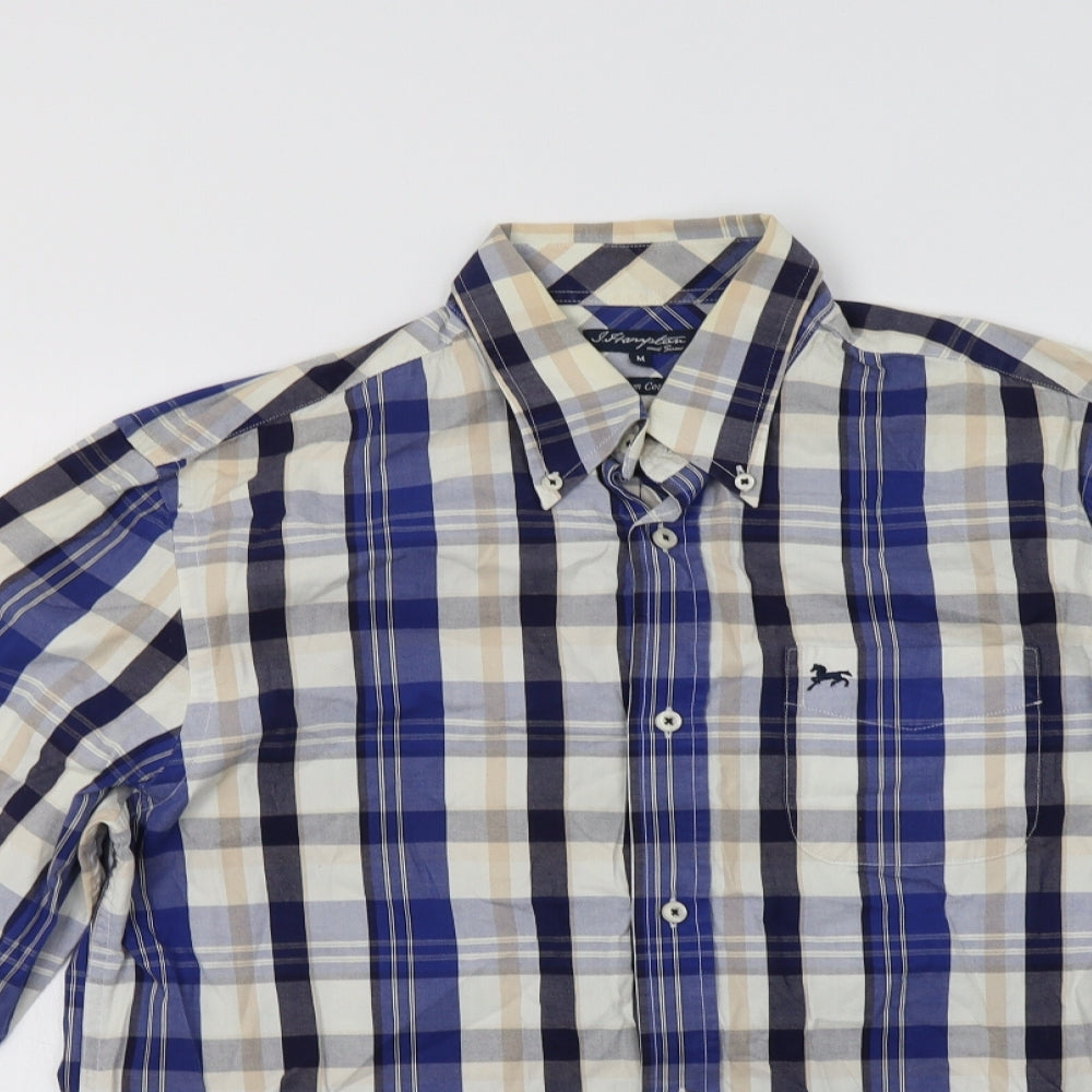 Matalan Mens Blue Check   Button-Up Size M