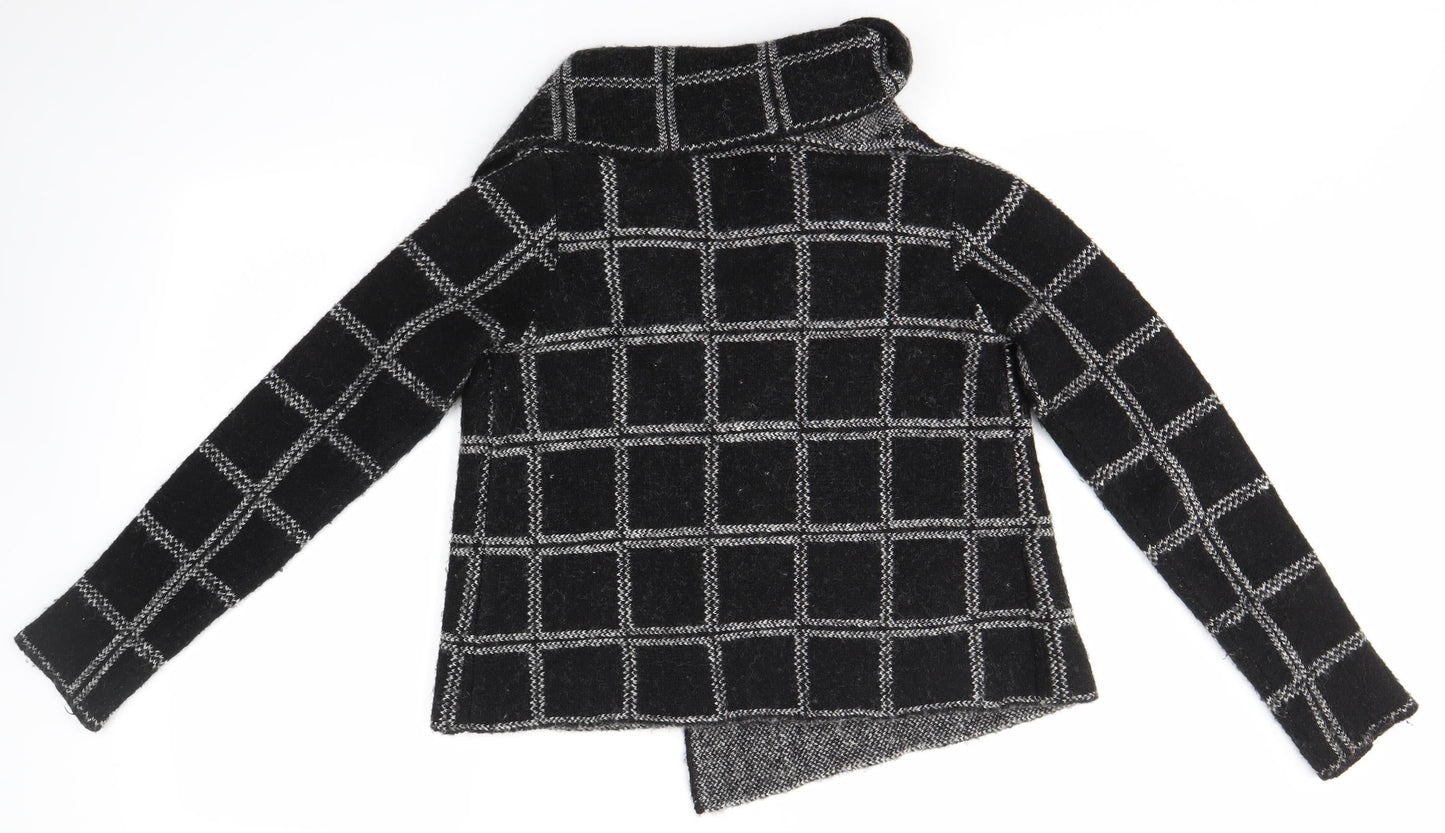 Kenar Womens Black Check  Cardigan Jumper Size S