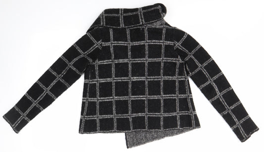Kenar Womens Black Check  Cardigan Jumper Size S