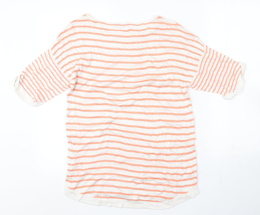 Peacocks Womens Multicoloured Striped  Basic T-Shirt Size 10