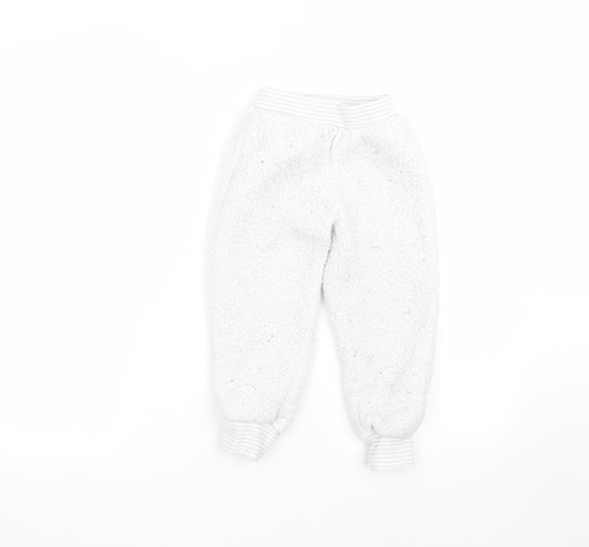 F&F Girls White   Sweatpants Trousers Size 4-5 Years