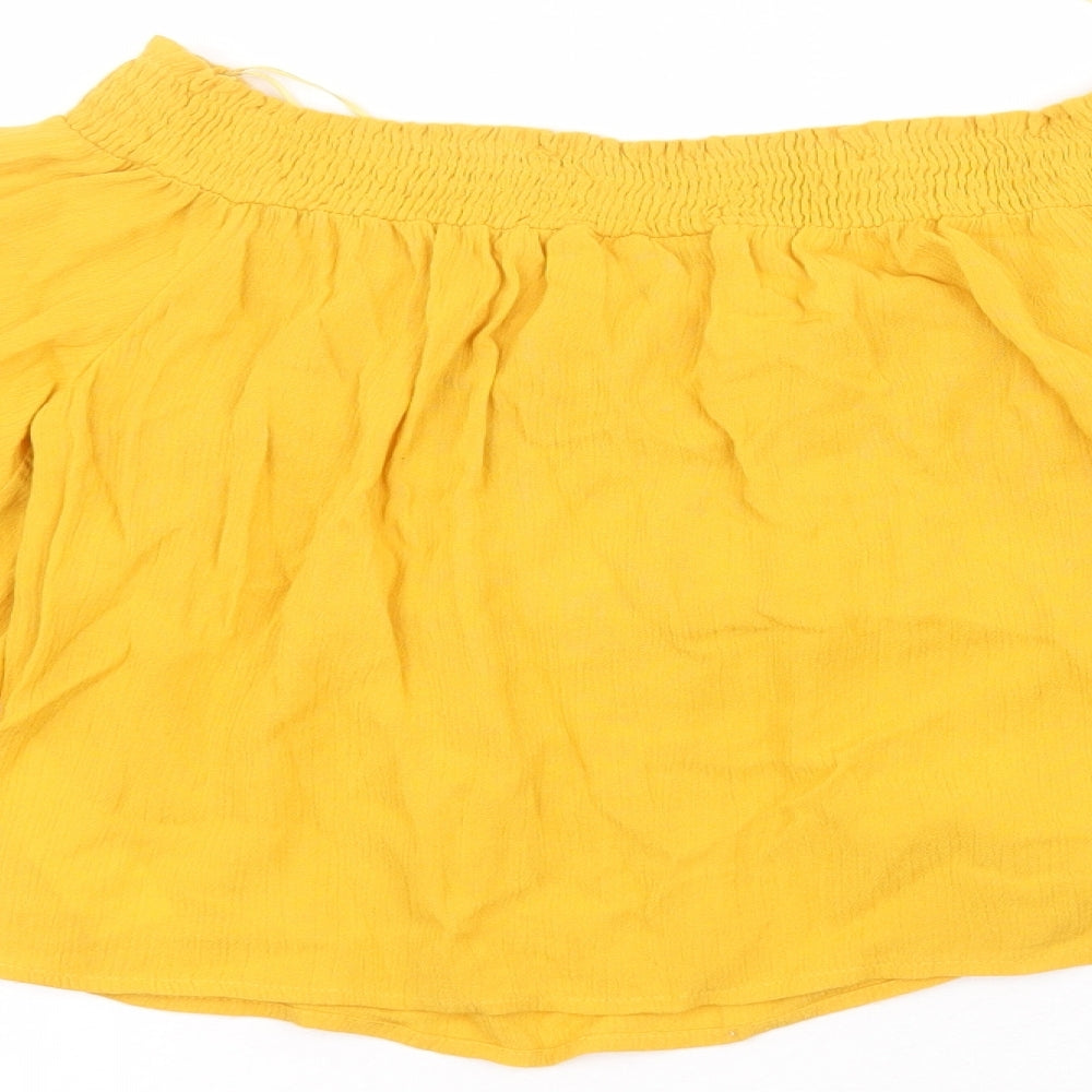 Miss Selfridge Womens Yellow   Basic T-Shirt Size 6