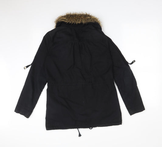 Ecote Womens Black   Parka Coat Size S