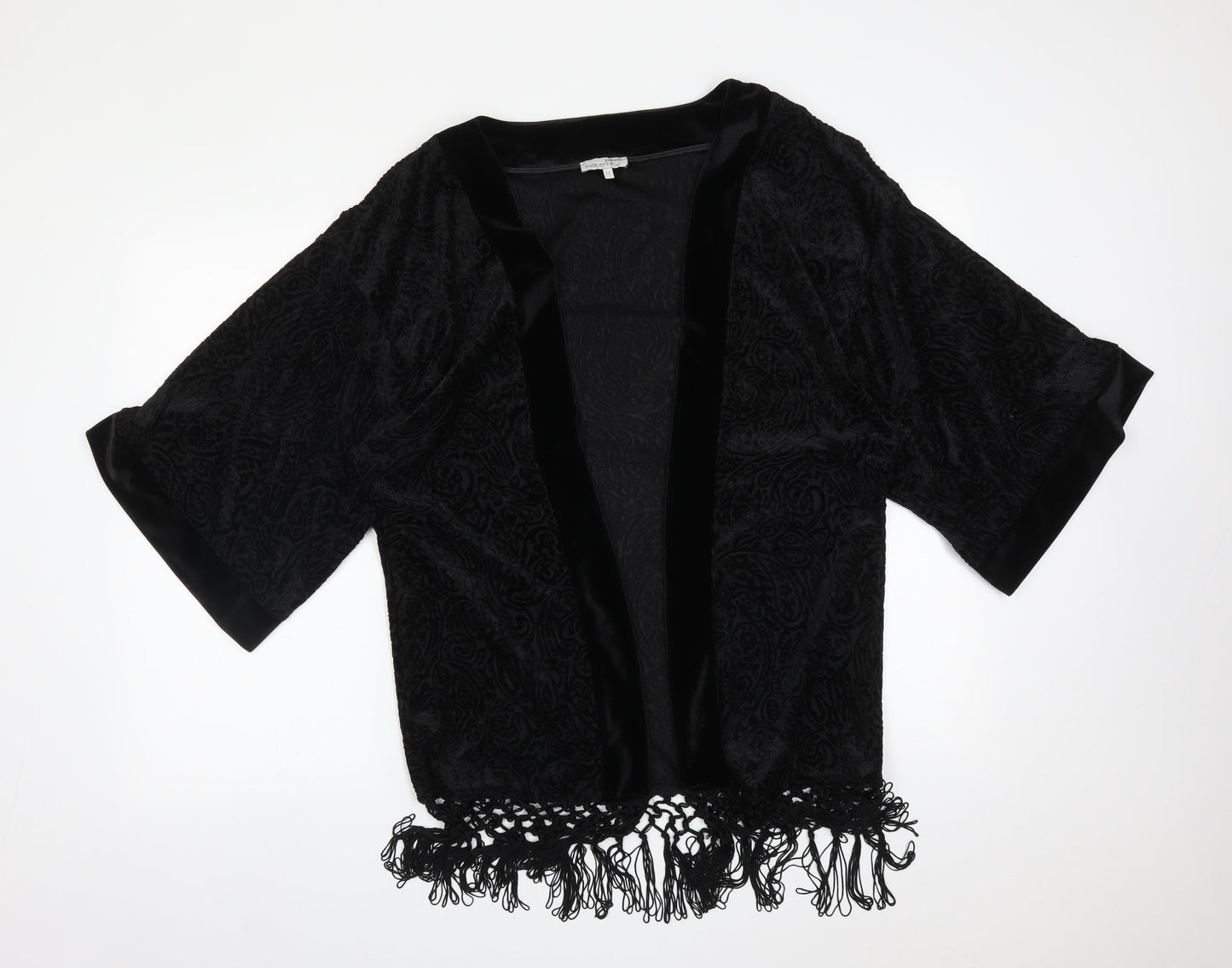 Papaya Womens Black Paisley  Cardigan Jumper Size 12