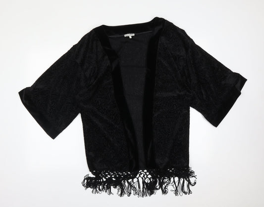 Papaya Womens Black Paisley  Cardigan Jumper Size 12