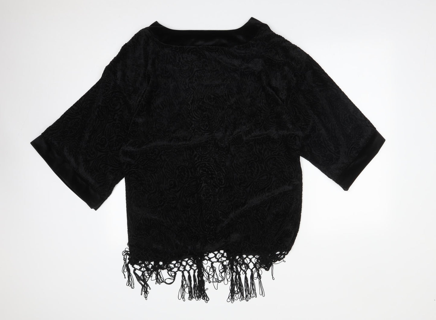 Papaya Womens Black Paisley  Cardigan Jumper Size 12