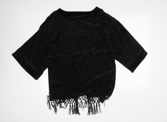 Papaya Womens Black Paisley  Cardigan Jumper Size 12