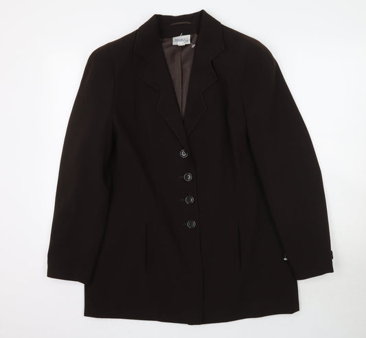 Meico Womens Brown   Overcoat Blazer Size 14