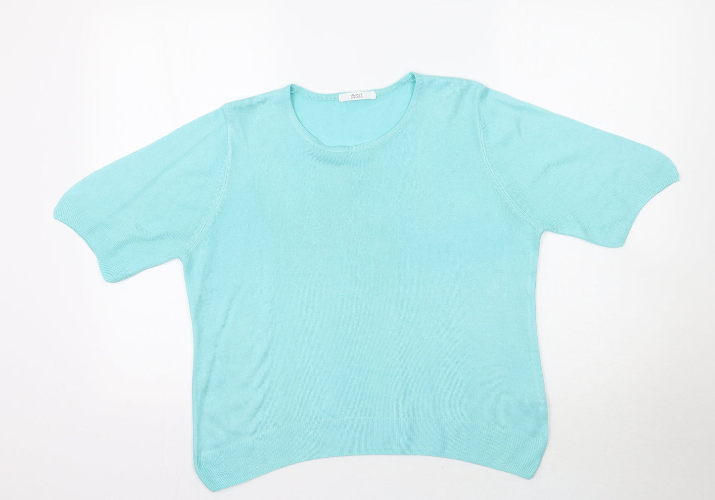 Marks and Spencer Womens Blue  Knit Basic T-Shirt Size 14