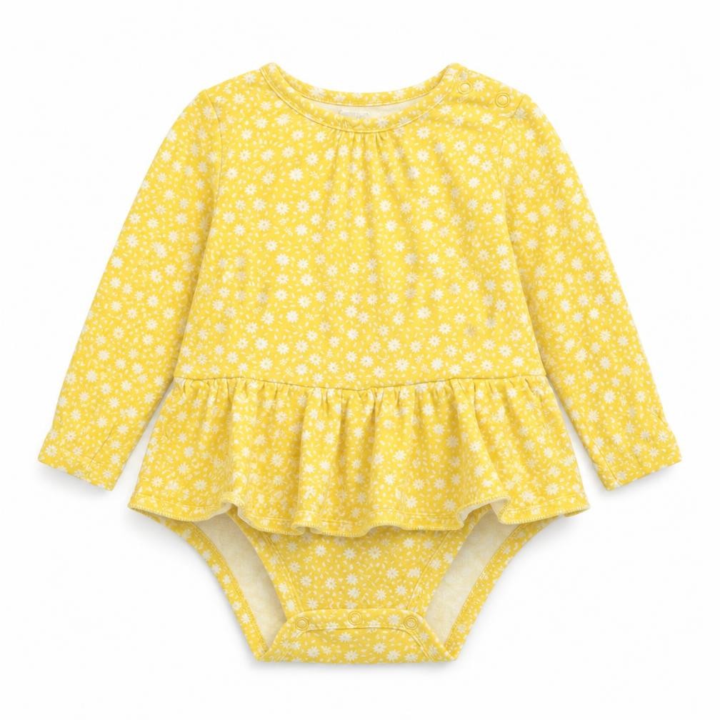 Carter's Girls Yellow Floral  Babygrow One-Piece Size 18 Months