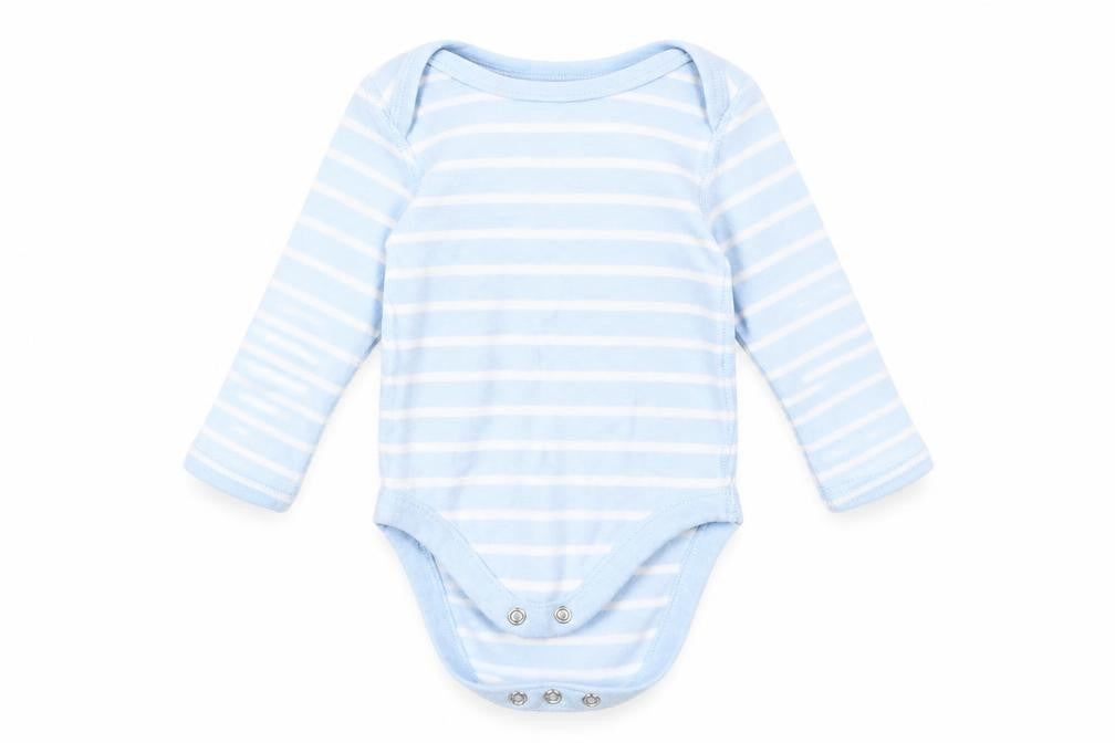 Marks and Spencer Boys Blue Striped  Babygrow One-Piece Size 3-6 Months