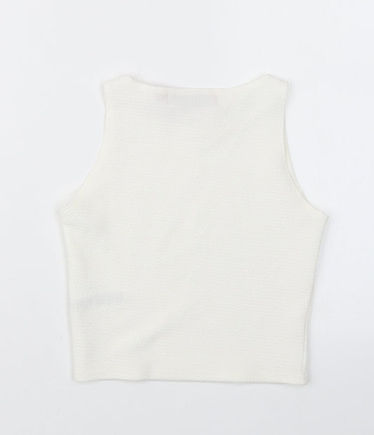 Boohoo Womens Ivory   Basic T-Shirt Size 6