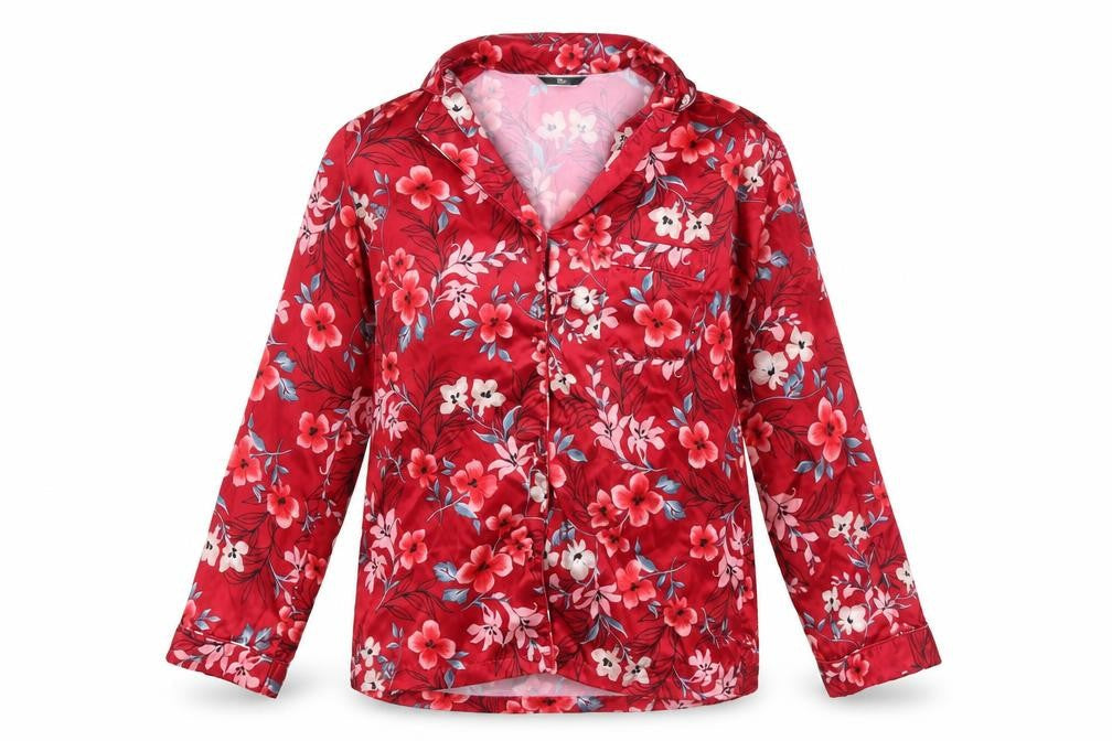 boux Womens Red Floral  Top Pyjama Top Size 10