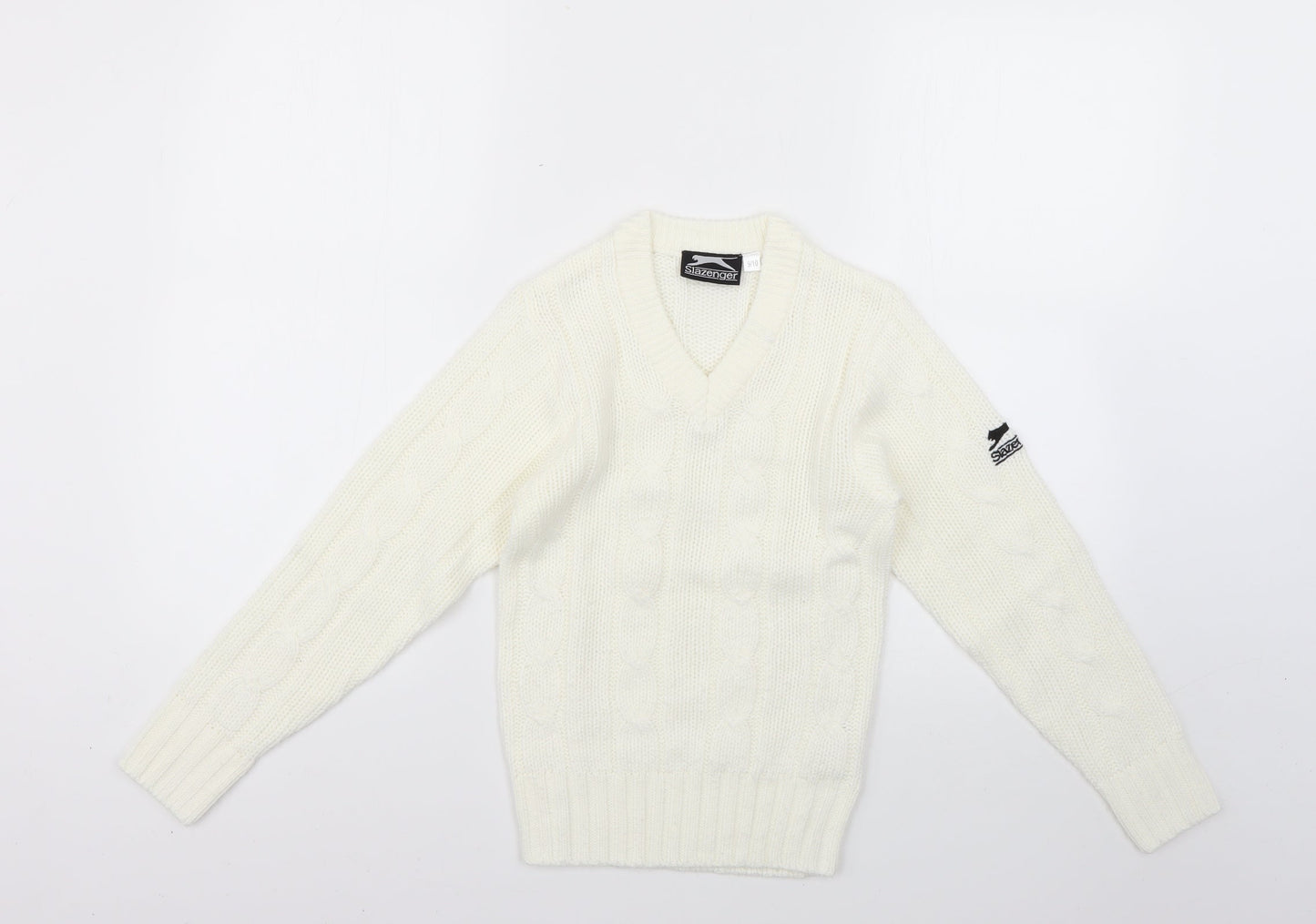 Slazenger Girls White   Pullover Jumper Size 9-10 Years