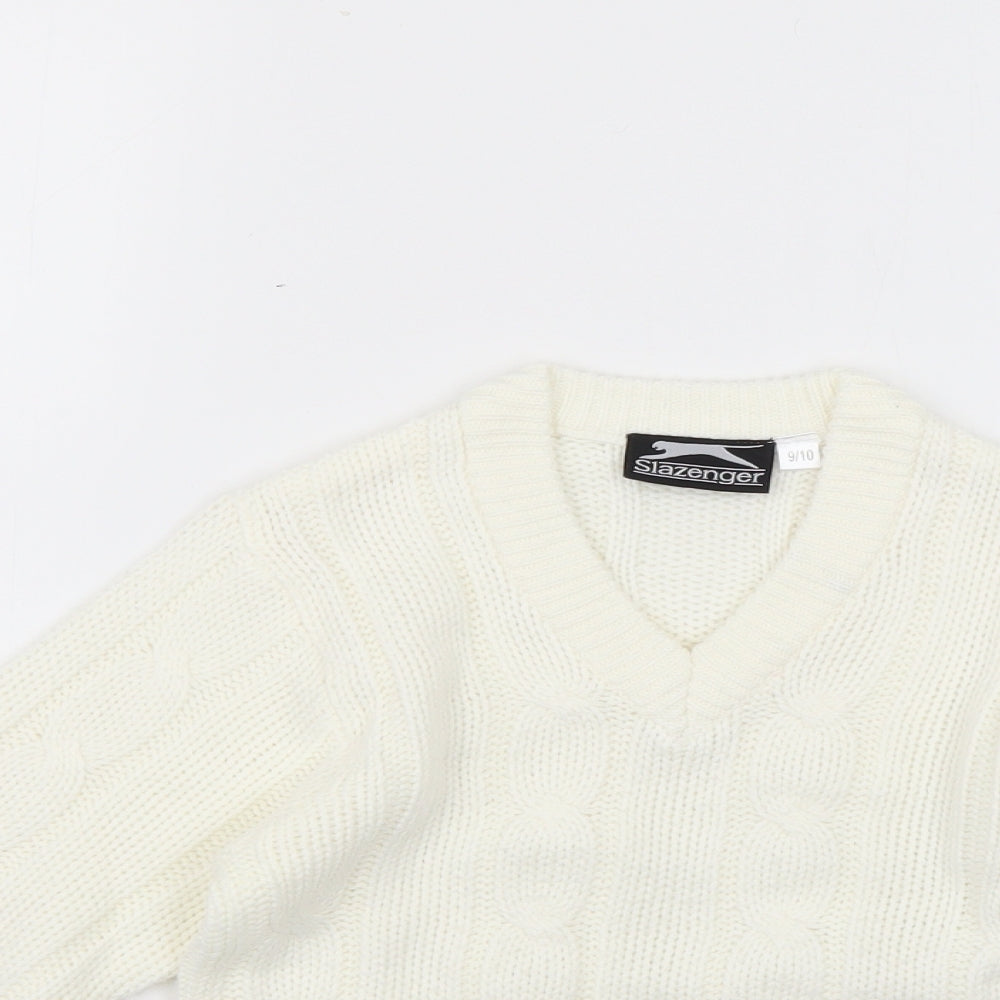 Slazenger Girls White   Pullover Jumper Size 9-10 Years