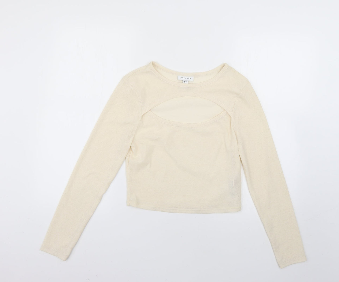 Topshop Womens Beige   Basic T-Shirt Size 14