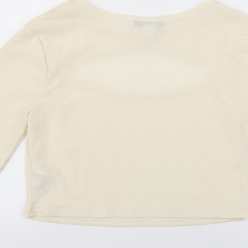 Topshop Womens Beige   Basic T-Shirt Size 14