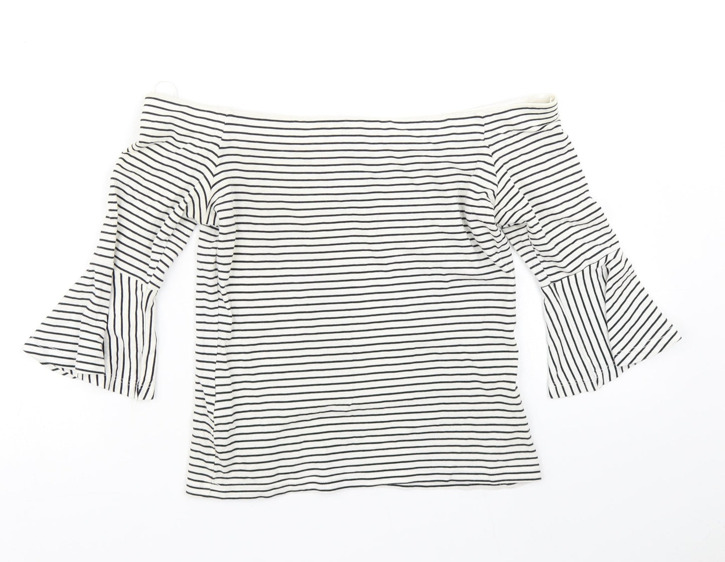 Topshop Womens Blue Striped  Basic T-Shirt Size 8