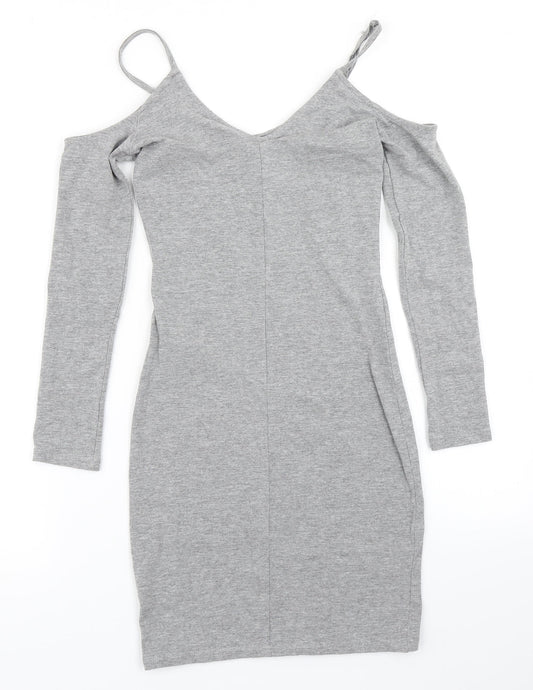 Divided Womens Grey   Bodycon  Size 4  - cold shoulder