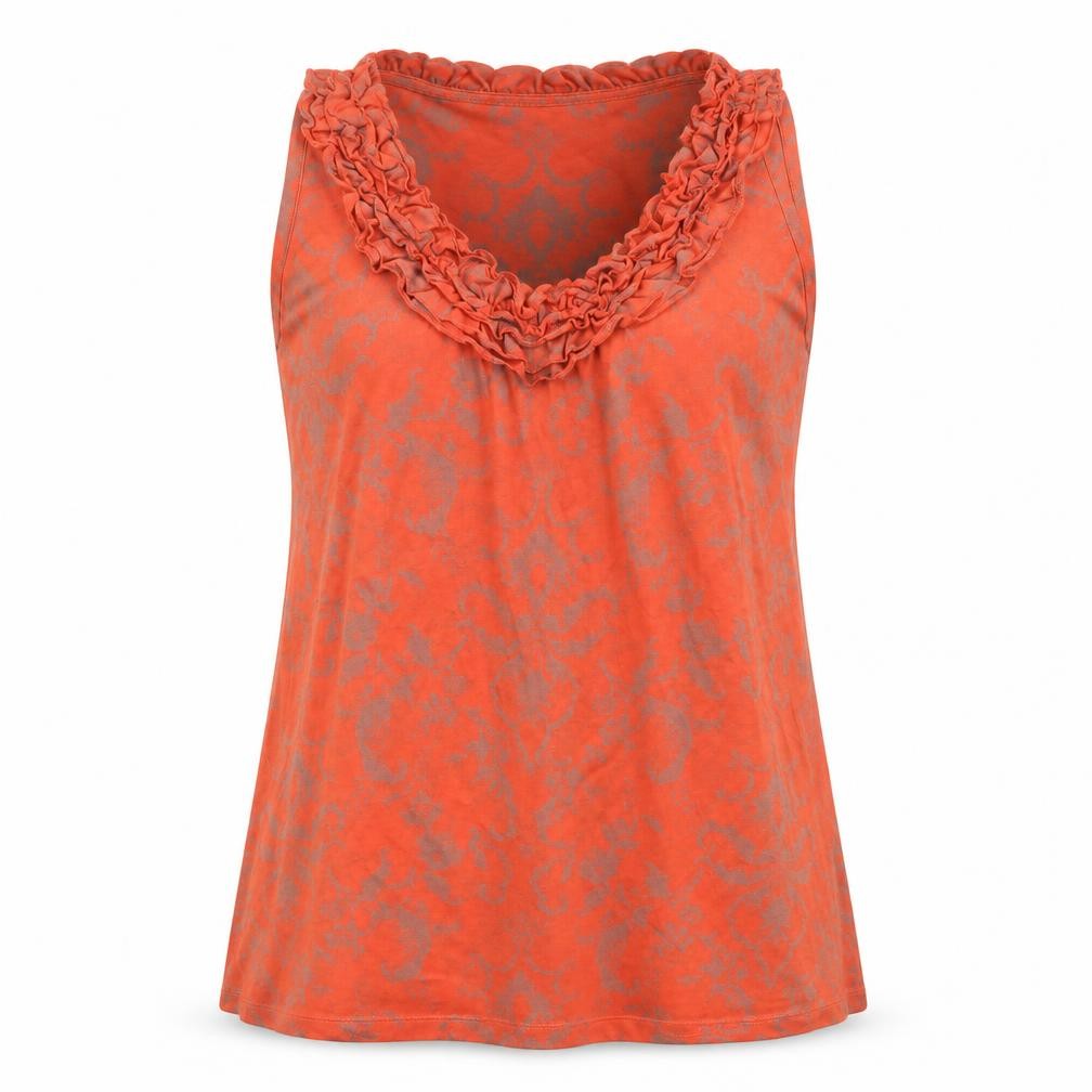 Testament Womens Orange Paisley  Basic Blouse Size M