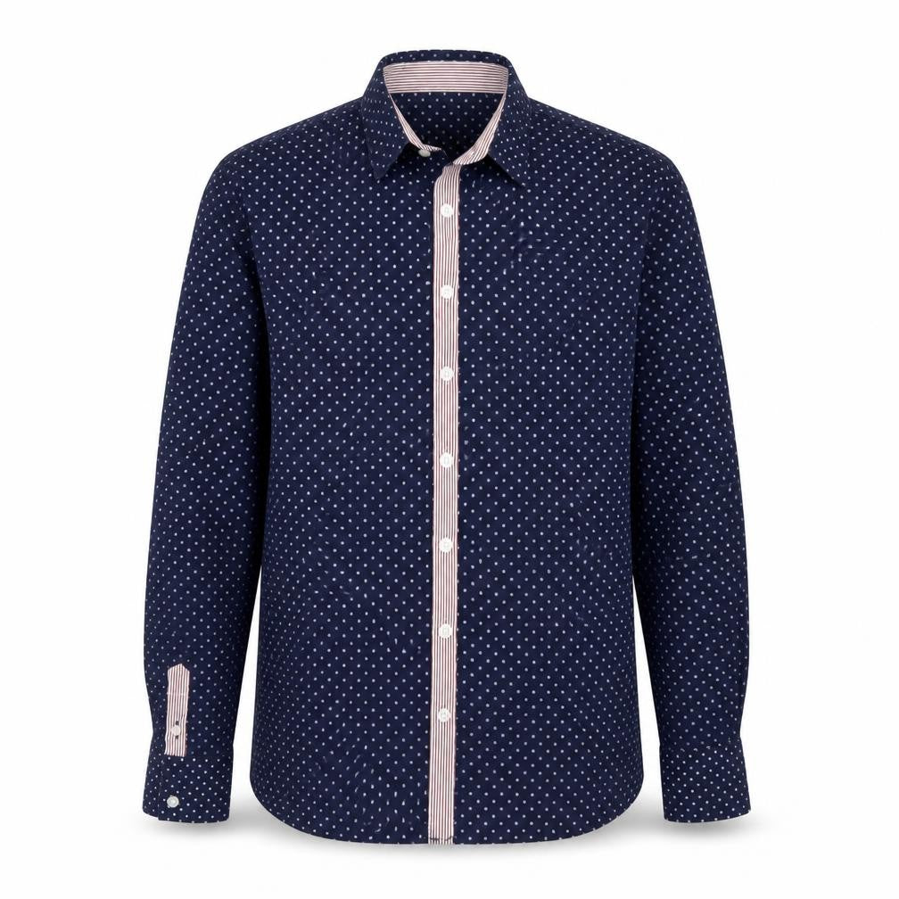Rubin Boys Blue Polka Dot  Basic Button-Up Size M
