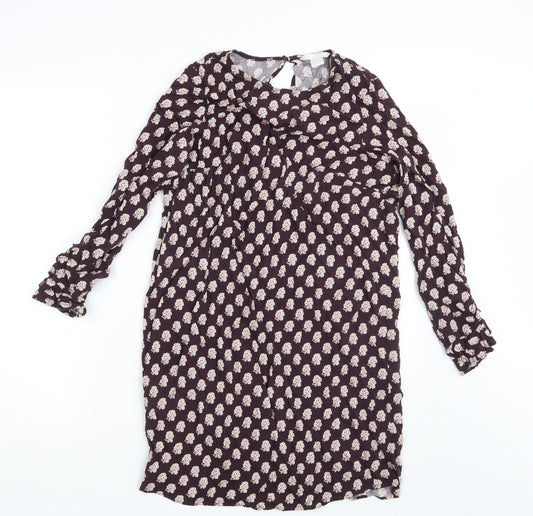 H&M Womens Purple Floral  Shirt Dress  Size 10