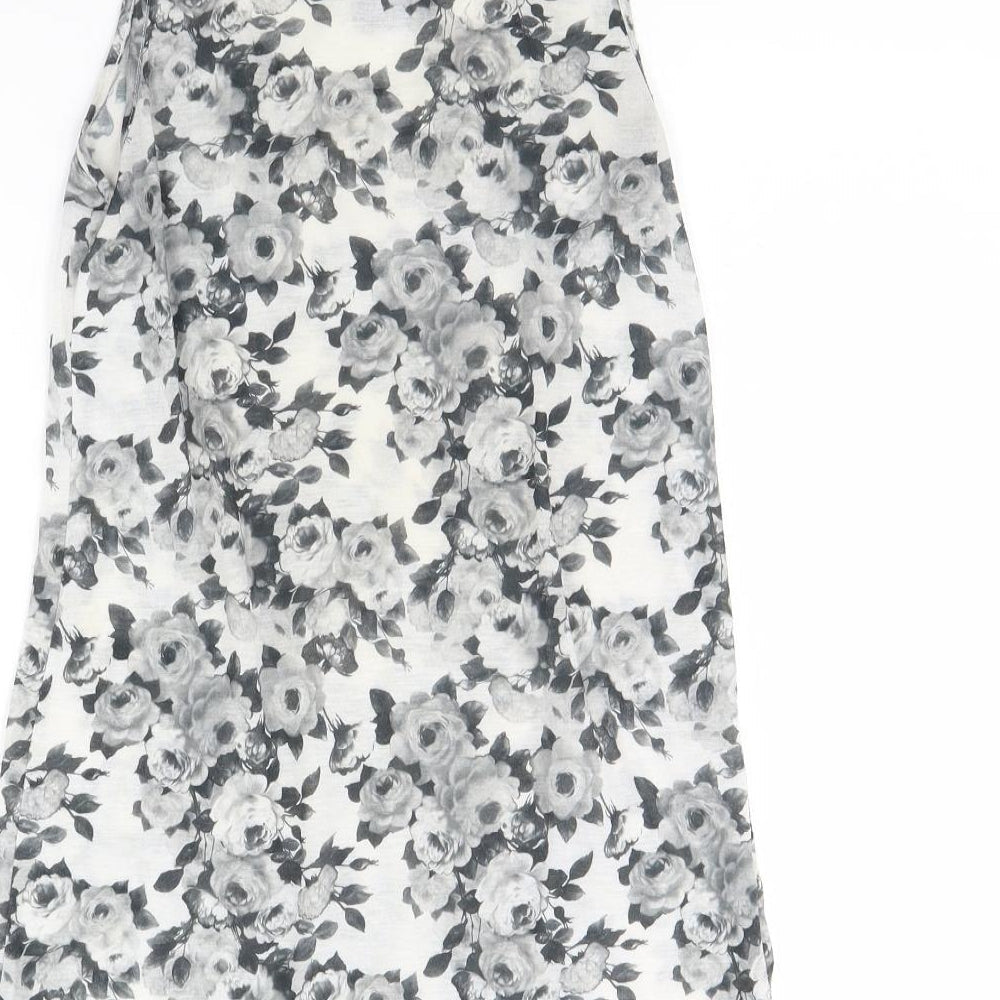 Topshop Womens Grey Floral  Basic Tank Size 10