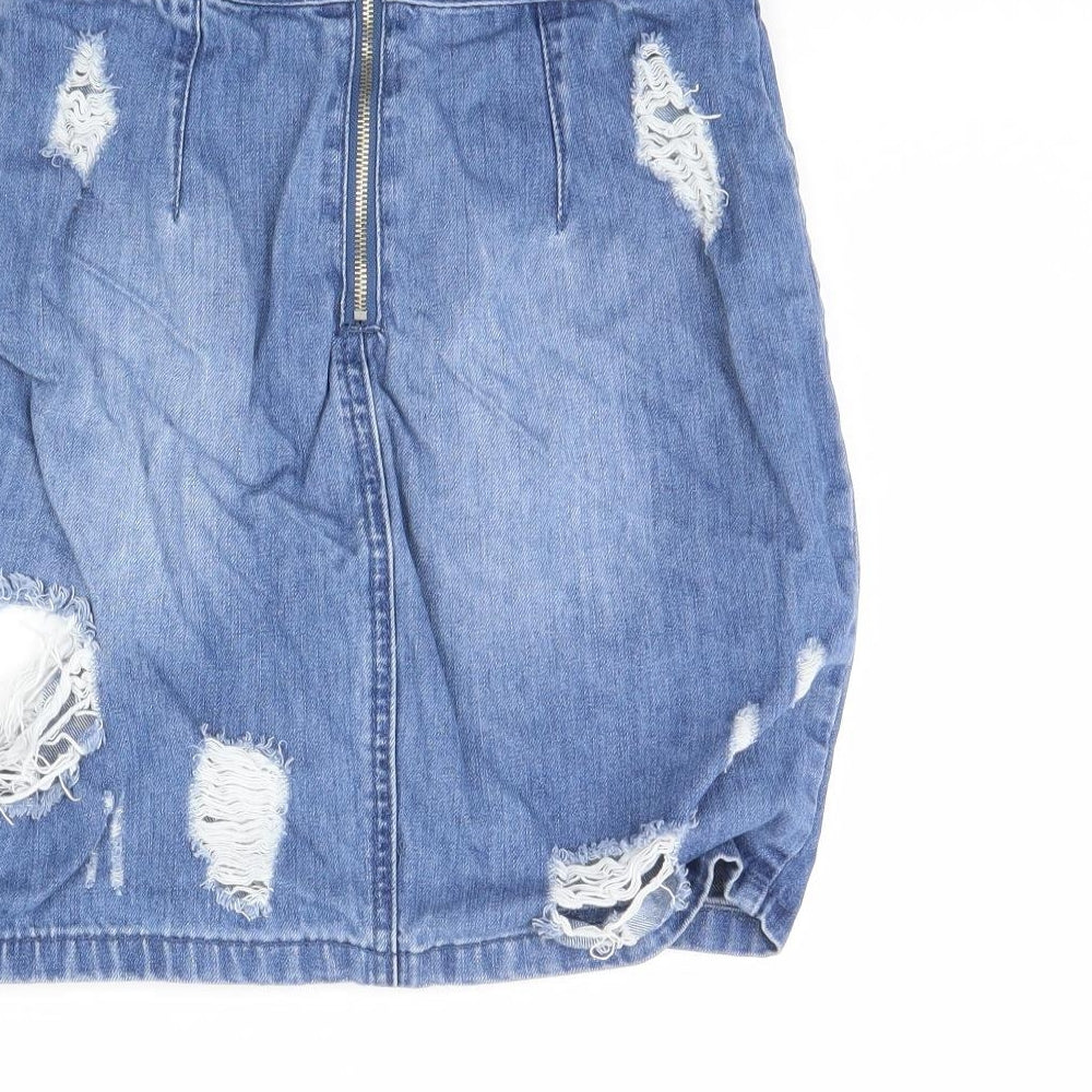 Missguided Womens Blue  Denim Mini Skirt Size 8