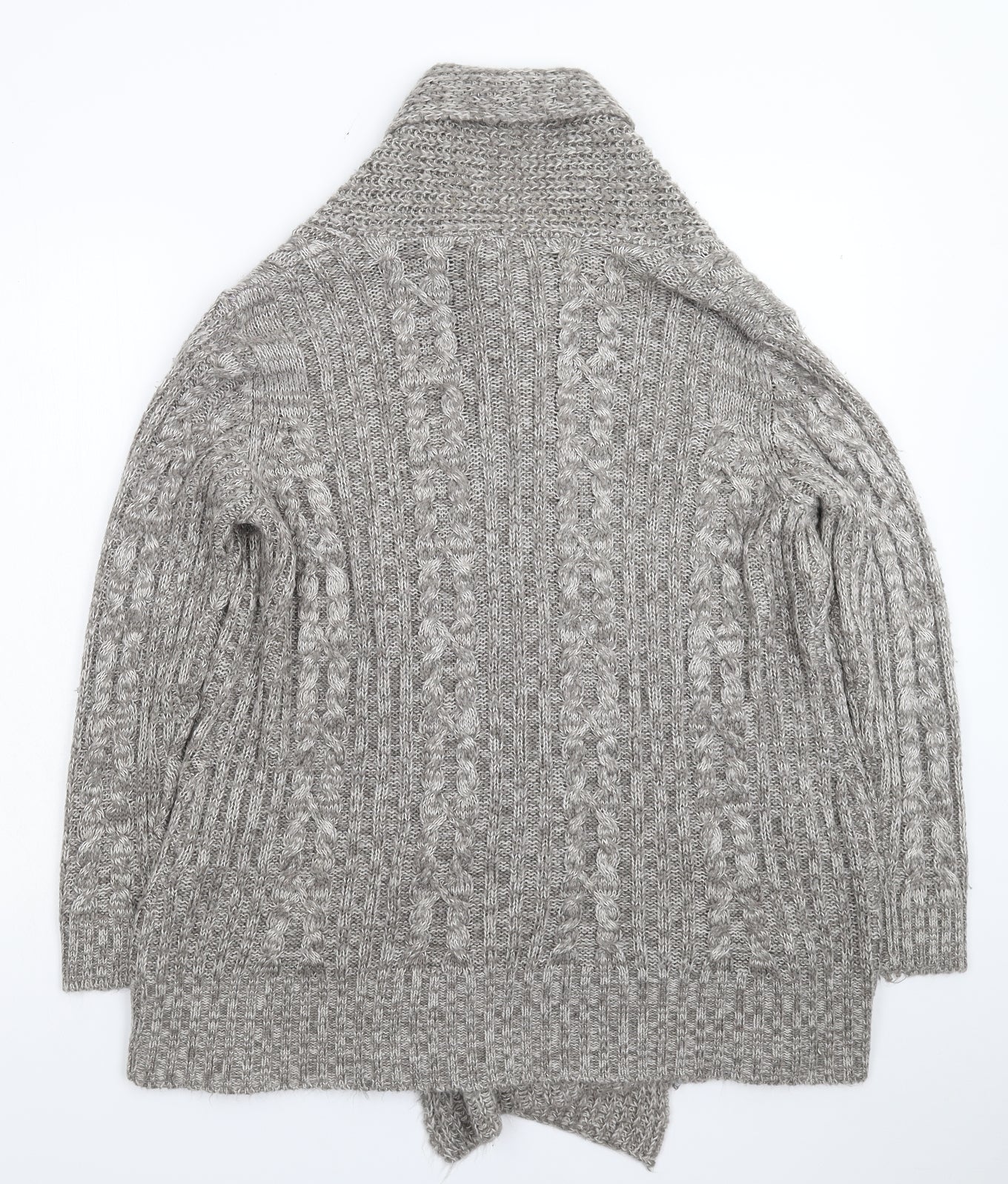 BM Womens Grey  Knit Cardigan Jumper Size M