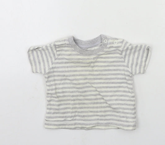Matalan Boys Grey Striped Jersey Basic T-Shirt Size 0-3 Months