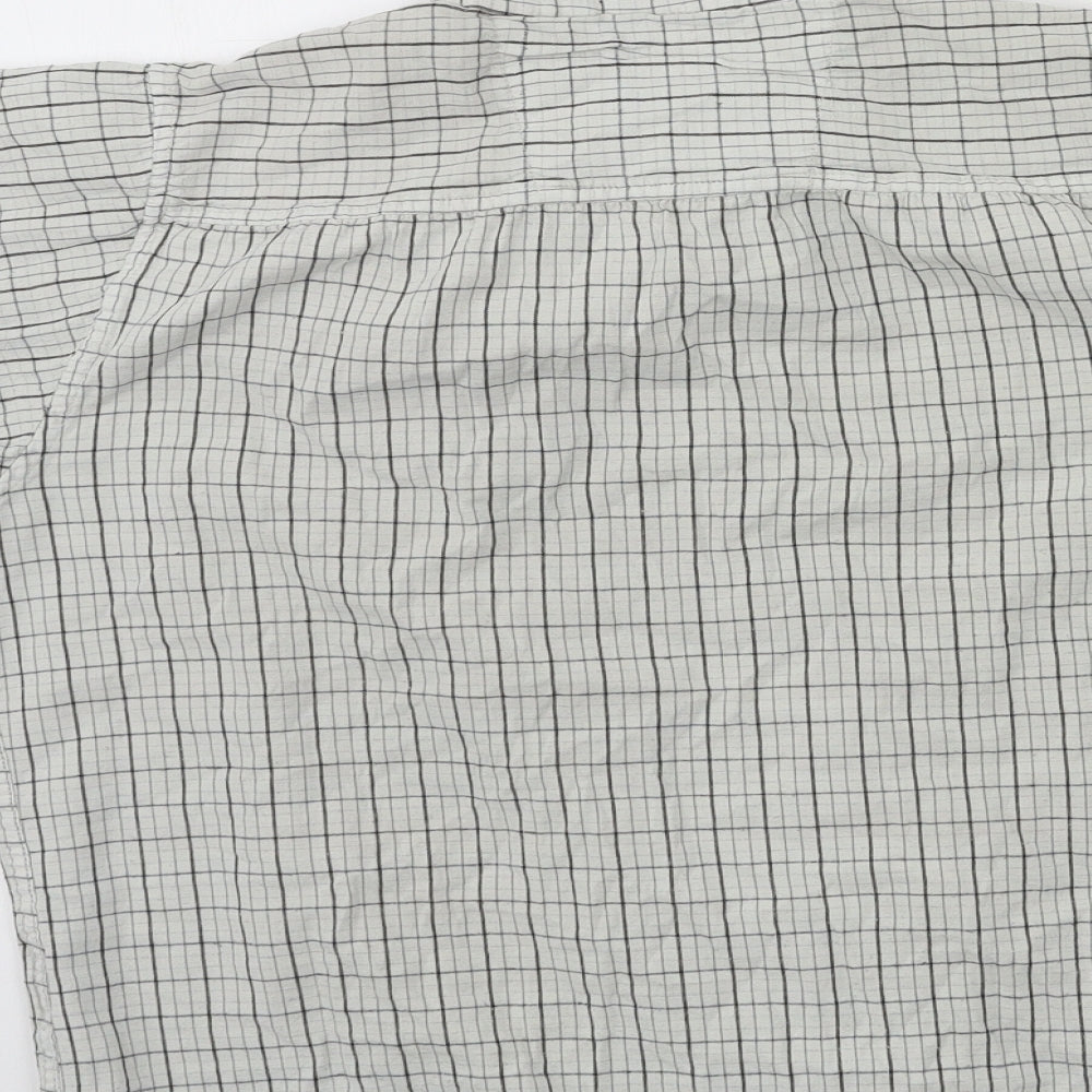 Cambridge Classics Mens Grey Plaid   Button-Up Size L