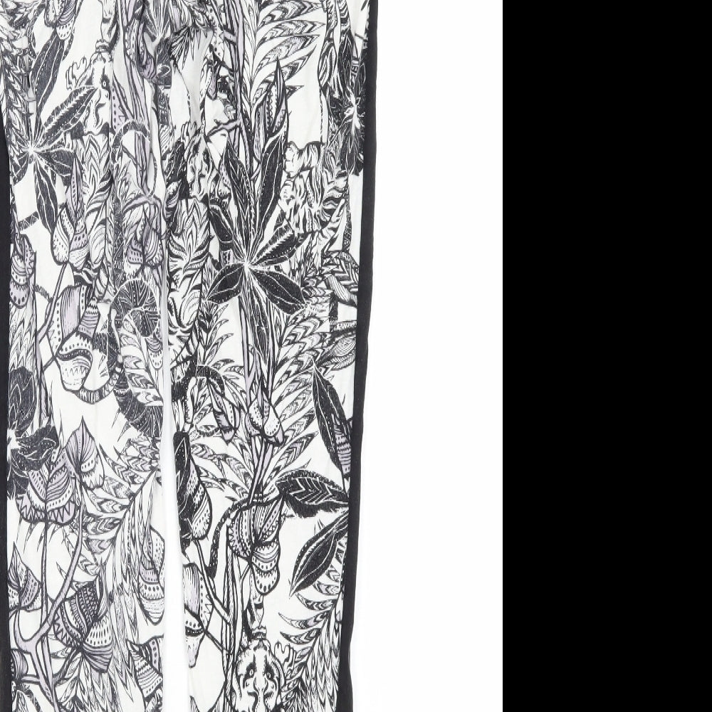 River Island Womens White Floral  Capri Trousers Size 8 L26 in
