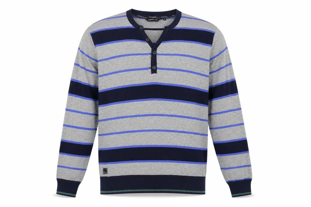 Dissident Mens Grey Striped  Pullover Jumper Size M