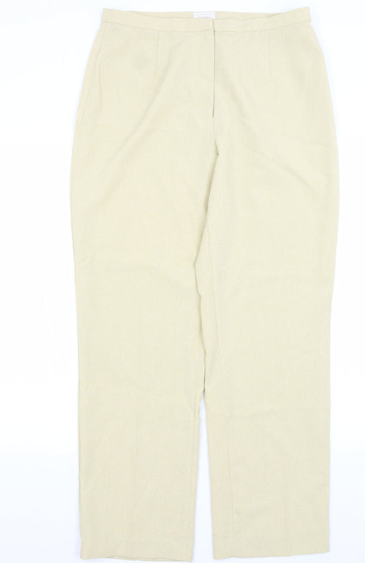 Portafina Womens Beige   Dress Pants Trousers Size 14 L29 in