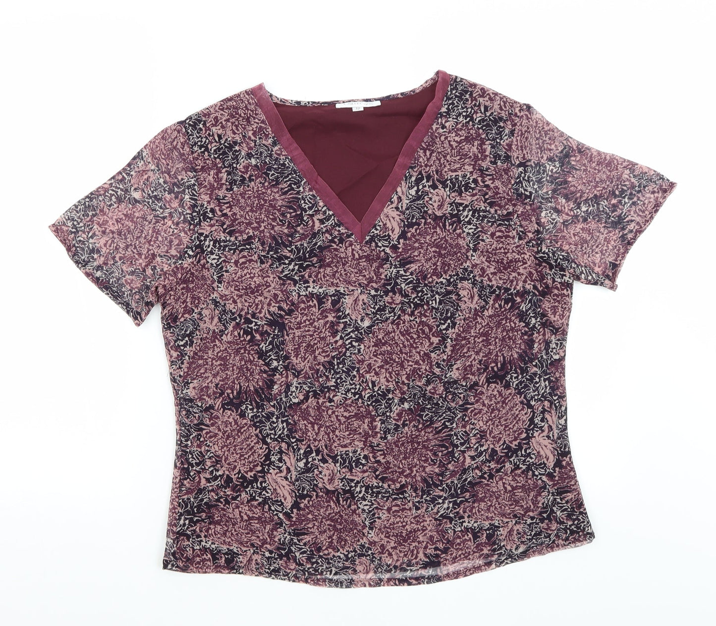 Collection Womens Purple   Basic T-Shirt Size 12