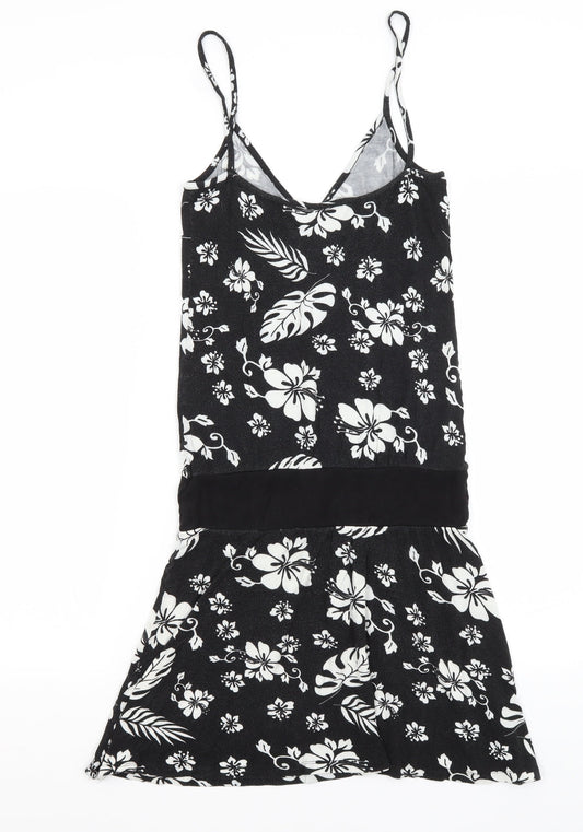 Multiply Womens Black Floral  Mini  Size 10