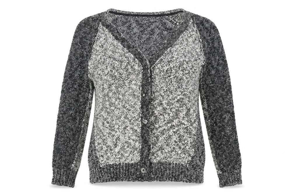 Marks and Spencer Womens Grey Houndstooth  Cardigan Jumper Size 12