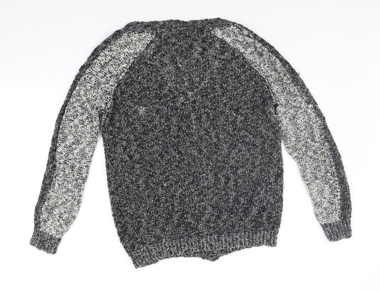 Marks and Spencer Womens Grey Houndstooth  Cardigan Jumper Size 12