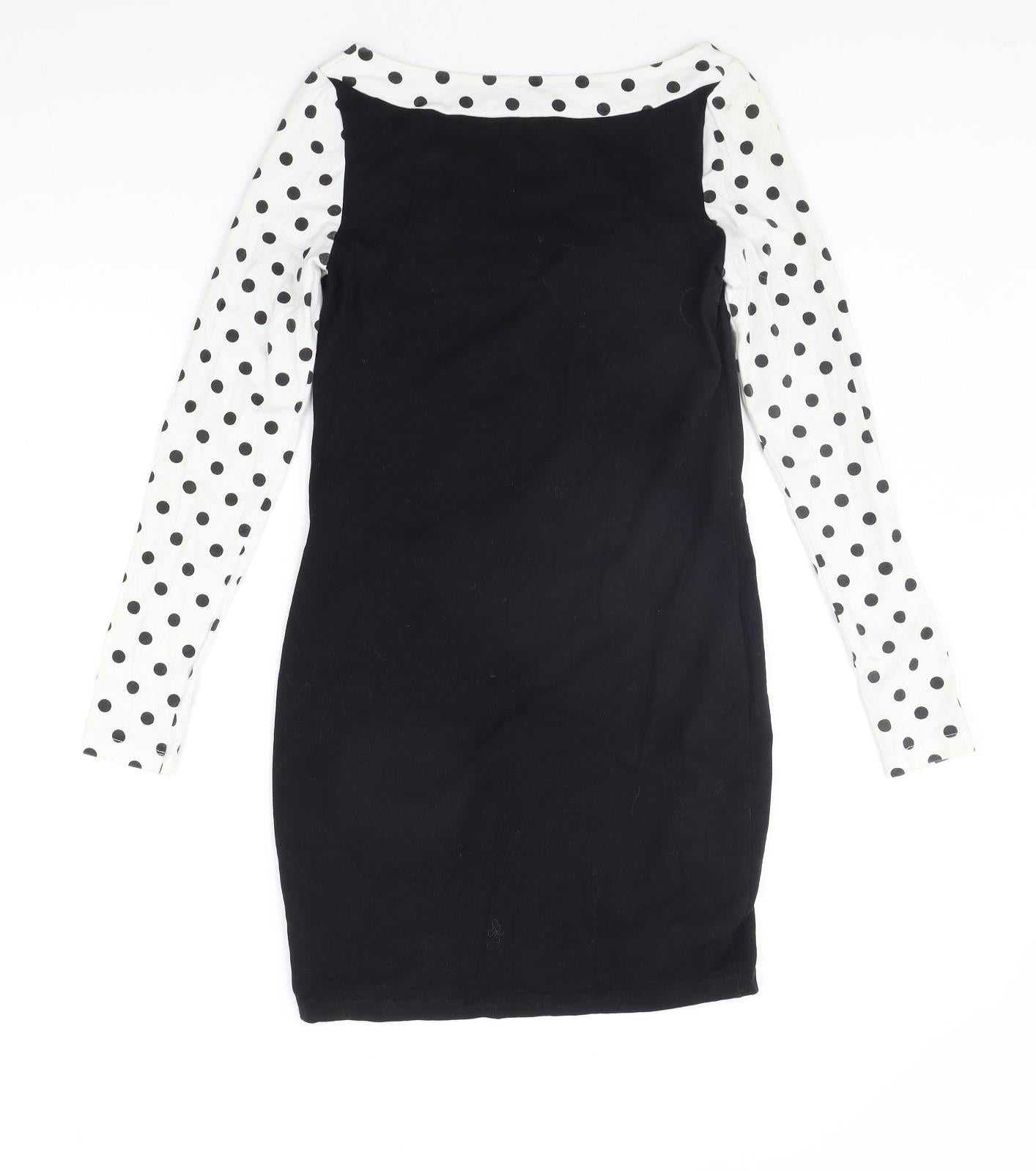 ASOS Womens Black Polka Dot  A-Line  Size 10
