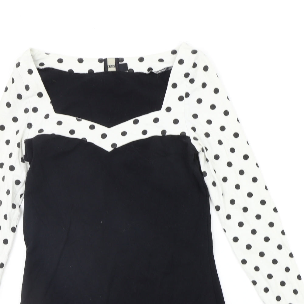 ASOS Womens Black Polka Dot  A-Line  Size 10
